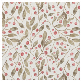 Kerst Waterverf bessen en botanicals Stof