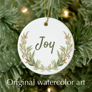 Kerst waterverf Bijbelvers van Joy Christian Keramisch Ornament