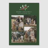 Kerst Waterverf Bloemen 4 Foto Magnetische Kaart (Voorkant)