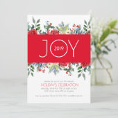 Kerst waterverf bloemenrand feestdagenkaart (Staand voorkant)