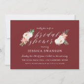 Kerst Waterverf Bloemige Winter Bruiloft Feest Kaart (Voorkant)