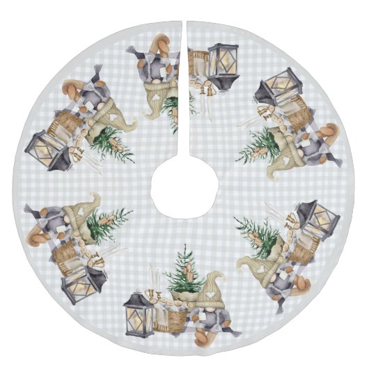 Kerst Waterverf Boho Gnomen Kerstboom Rok (Voorkant)