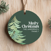 Kerst waterverf bos keramisch ornament