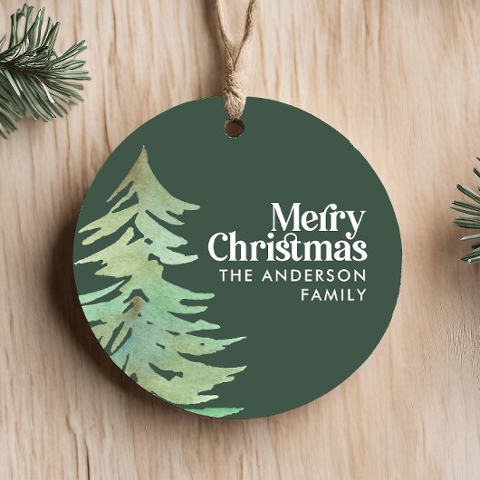 Kerst waterverf bos keramisch ornament