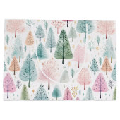 Kerst Waterverf Bospatroon Groot Cadeauzakje (Achterkant)