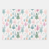 Kerst Waterverf Bospatroon Inpakpapier Vel (Voorkant)