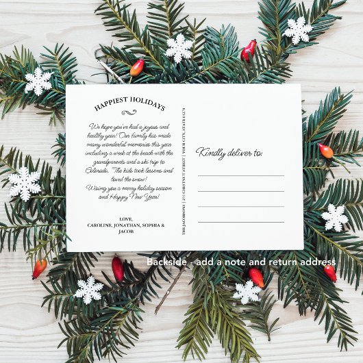 Kerst Waterverf Botanicals Fotocollage Feestdagenkaart