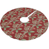 Kerst Waterverf Botanische Patroon Rood Groen Kerstboom Rok (Gekanteld)