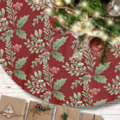 Kerst Waterverf Botanische Patroon Rood Groen Kerstboom Rok