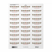 Kerst Waterverf Botanische retour adres Etiket (Full Sheet)