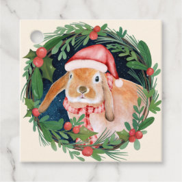 Kerst Waterverf Bunny Konijn Krans Greenery Bedankjes Labels