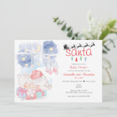 Kerst Waterverf Celestial Santa Baby shower Kaart (Staand voorkant)