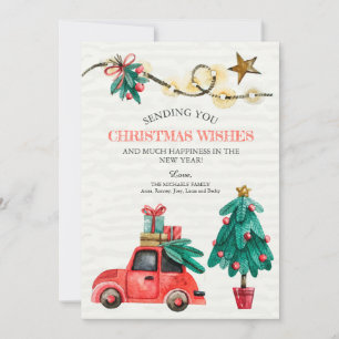 Kerst Waterverf Details Vakantie Kaart