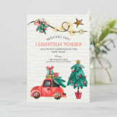 Kerst Waterverf Details Vakantie Kaart (Staand voorkant)