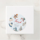 Kerst Waterverf Eerste Verjaardag Feest Bedankjes Labels (In situ)