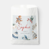 Kerst Waterverf Eerste Verjaardag Feest Bedankzakje (Voorkant)