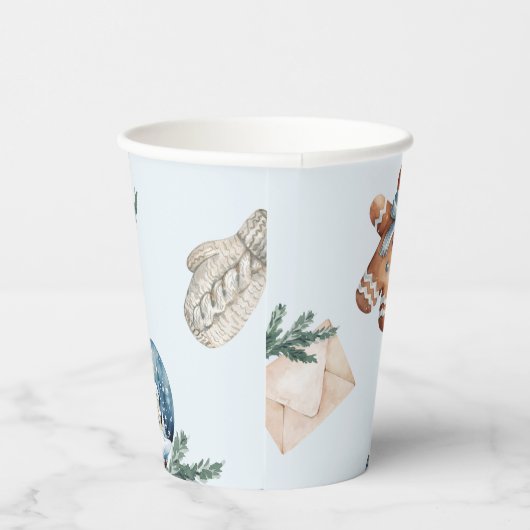 Kerst Waterverf Eerste Verjaardag Feest Papieren Bekers (Rechts)