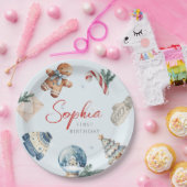 Kerst Waterverf Eerste Verjaardag Feest Papieren Bordje (Feest)