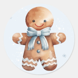 Kerst Waterverf Eerste Verjaardag Feest Ronde Sticker