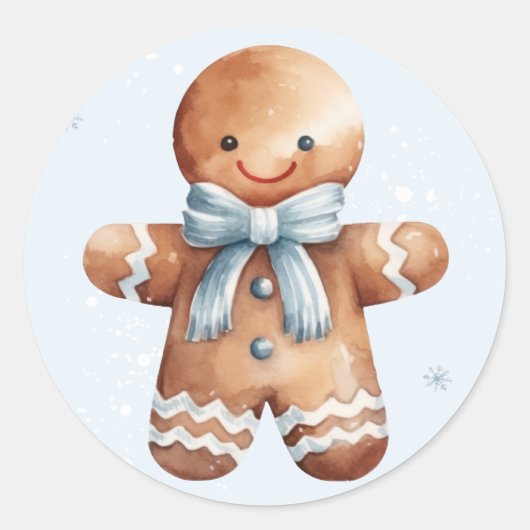 Kerst Waterverf Eerste Verjaardag Feest Ronde Sticker (Voorkant)