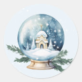 Kerst Waterverf Eerste Verjaardag Feest Ronde Sticker (Voorkant)