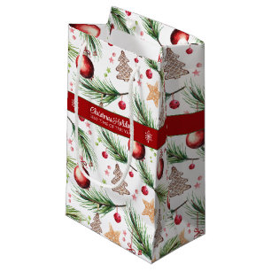Kerst Waterverf Feestdagen Decoratiepatroon Klein Cadeauzakje