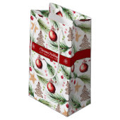 Kerst Waterverf Feestdagen Decoratiepatroon Klein Cadeauzakje (Achterkant Gekanteld)