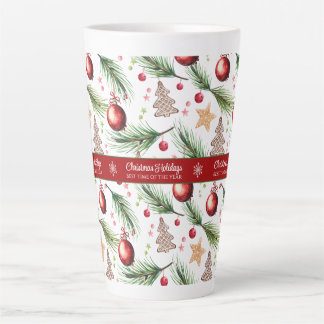 Kerst Waterverf Feestdagen Decoratiepatroon Latte Mok