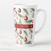 Kerst Waterverf Feestdagen Decoratiepatroon Latte Mok (Rechts)