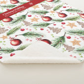 Kerst Waterverf Feestdagen Decoratiepatroon Sherpa Deken (3/4)