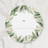 Kerst Waterverf Floral Custom Vakantie Bedankjes Labels (Achterkant)