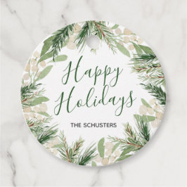 Kerst Waterverf Floral Custom Vakantie Bedankjes Labels