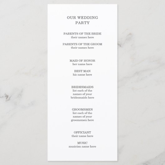 Kerst Waterverf Flowers | Bruiloft Programmakaart (Achterkant)