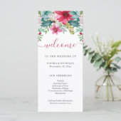 Kerst Waterverf Flowers | Bruiloft Programmakaart (Staand voorkant)