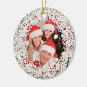 Kerst Waterverf Fotokrans Keramisch Ornament (Links)