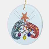 Kerst-Waterverf garnalen Keramisch Ornament (Links)