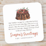 Kerst Waterverf Gebakken Treat Familie Gift Label<br><div class="desc">Design bestaat uit een eenvoudig ontwerp met een moderne serif typografie met een kersttaart. Voeg een aangepast bericht en familienaam toe. Gebruik deze sticker om cadeaus (specifiek iets wat je hebt gebakken) voor je buren, vrienden te labelen. Een scheutje vreugde, een scheutje vrolijkheid, uit de keuken van onze familie, vakantiemagie...</div>