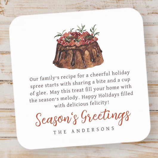 Kerst Waterverf Gebakken Treat Familie Gift Label