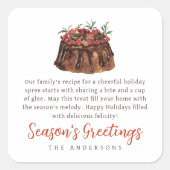 Kerst Waterverf Gebakken Treat Familie Gift Label (Voorkant)