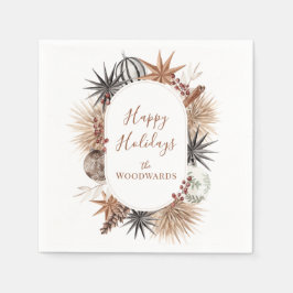 Kerst Waterverf Gepersonaliseerde Vakantie Party Servet