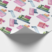 Kerst waterverf geschenken cadeaupapier (Hoek)