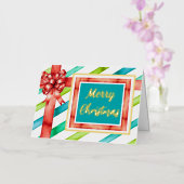 Kerst Waterverf gevouwen Folie vakantie Kaart (Orchidee)