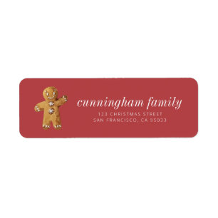 Kerst Waterverf Gingerbread Man Etiket