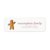 Kerst Waterverf Gingerbread Man Etiket (Voorkant)
