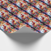 Kerst Waterverf Glas in lood inpakpapier (Hoek)