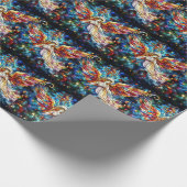 Kerst Waterverf Glas in lood inpakpapier (Hoek)