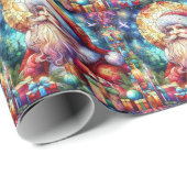 Kerst Waterverf Glas in lood inpakpapier (Rol Hoek)