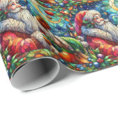 Kerst Waterverf Glas in lood inpakpapier (Rol Hoek)