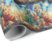 Kerst Waterverf Glas in lood inpakpapier (Rol Hoek)