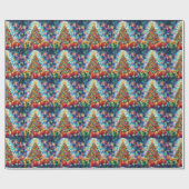 Kerst Waterverf Glas in lood inpakpapier (Vlak)